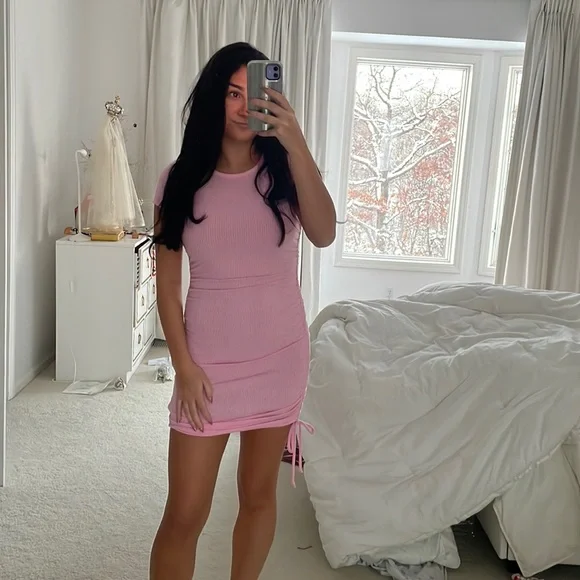 knee length dresses for ladies Bubble Gum Mini Pleat Dress